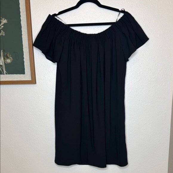 Trina Turk “Exceptional” Black Off-Shoulder Flutter Sleeve Mini Dress - small‎ - Picture 8 of 14